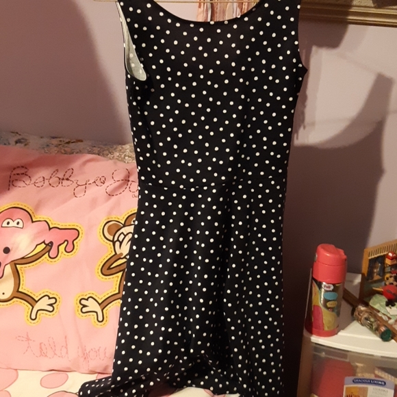 Navy blue and white polka dot dress - Picture 1 of 1